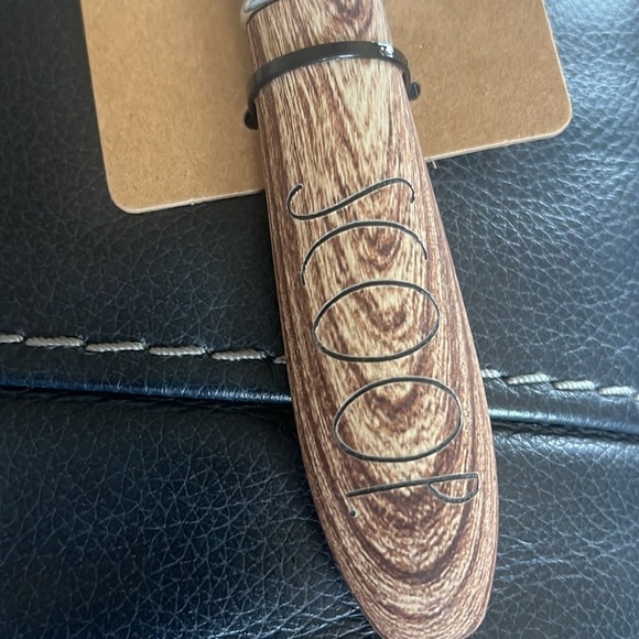 Rae Dunn Silver and Brown Decorative Spoon Accent SCOOP - Picture 2 of 3